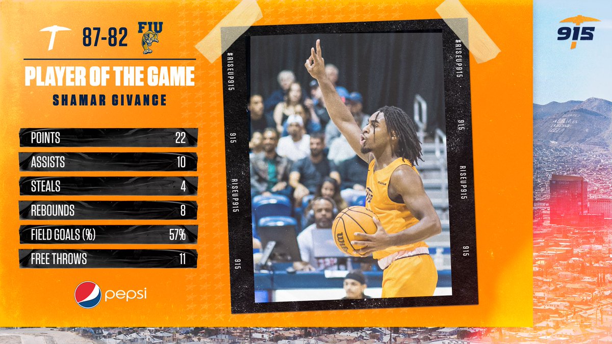 Congratulations to <a href="/ShamzG23/">D€DICAT€D</a> on being the <a href="/pepsi/">Pepsi</a> player of the game for <a href="/UTEPMBB/">UTEP Men’s Basketball</a> after his near triple-double in the win at FIU 👏

#RiseUp915 | #PicksUp