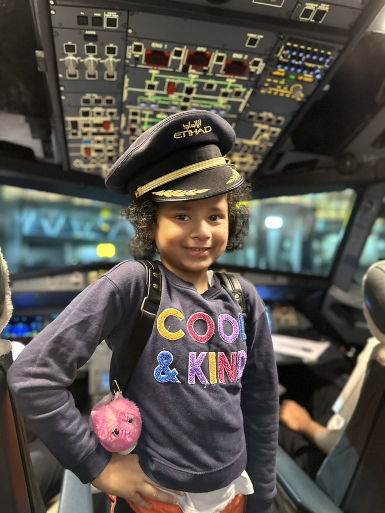 reetwick's tweet photo. Budding Pilot…pretty impressed with @etihad https://t.co/FOkjAm0fWZ