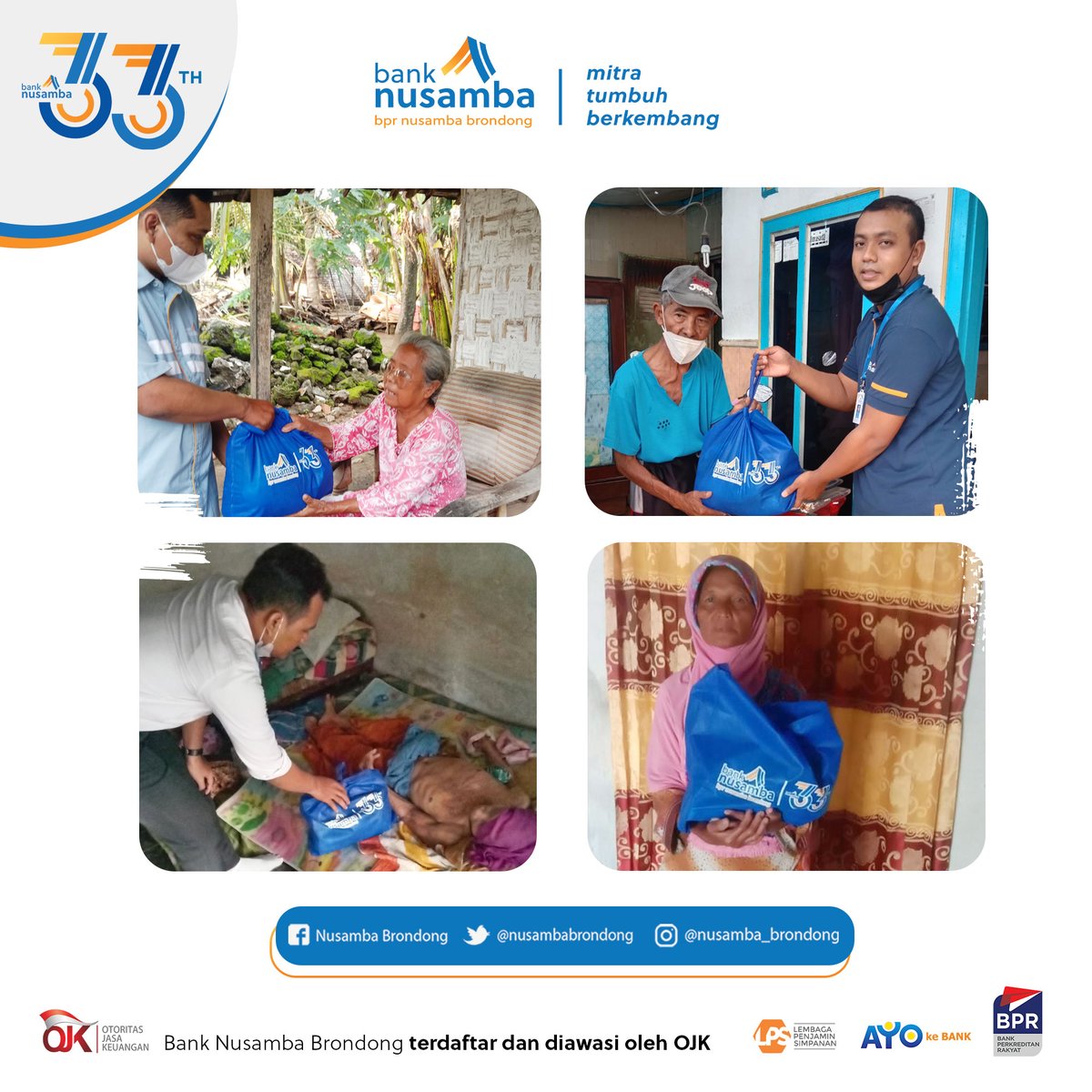 NusambaBrondong's tweet photo. Berbagi adalah bentuk lain dari rasa bersyukur,
berbagilah dengan sesama tanpa mengharapkan apapun.
.
#syukur #hut33 #banknusamba #nusamba #berbagi https://t.co/mrLrdk8LjJ