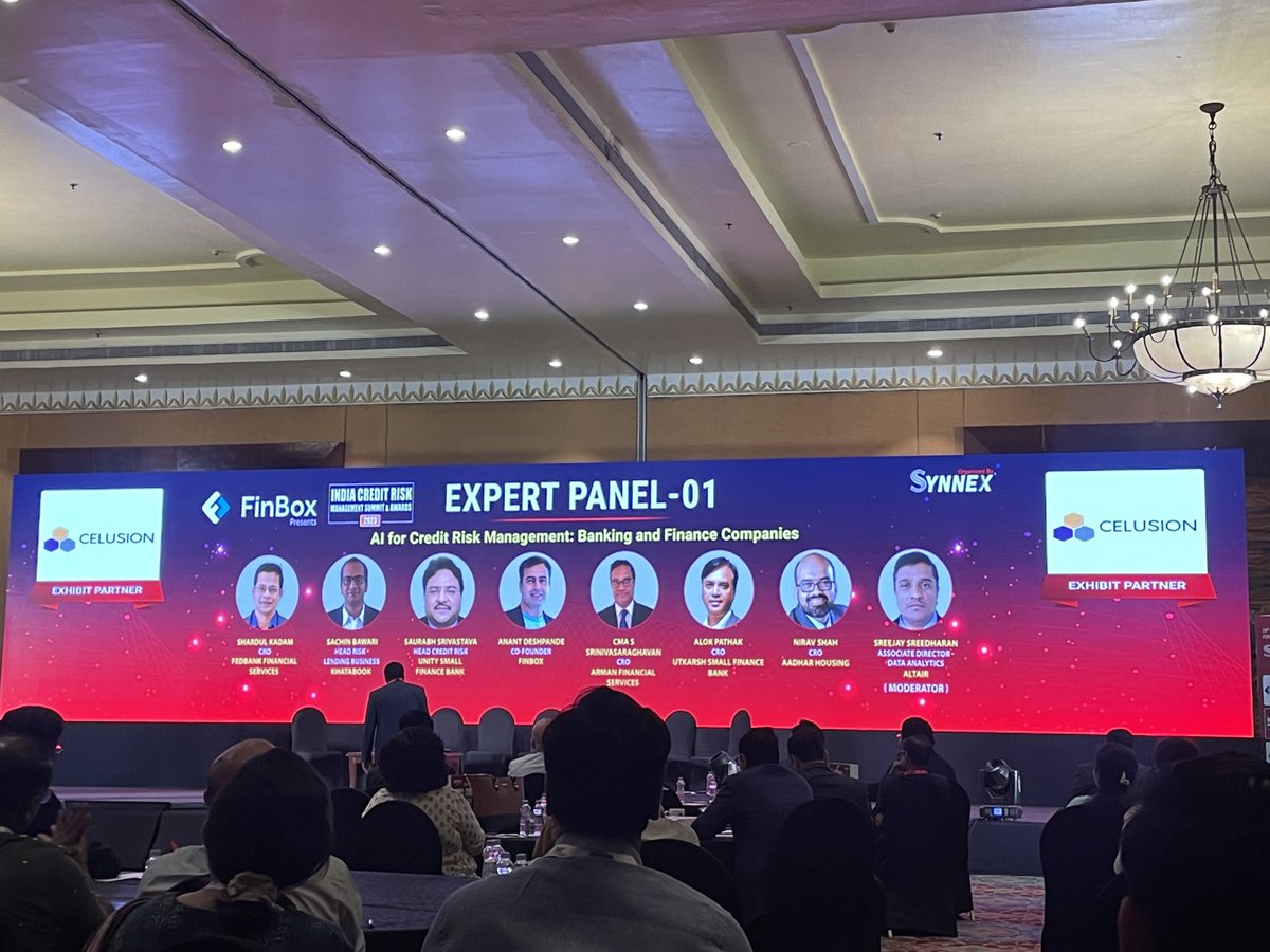 celusion's tweet photo. Happy to share the stage with industry greats at the India Credit Risk Management ⁦@GroupSynnex⁩ https://t.co/EmnBbcOSqg