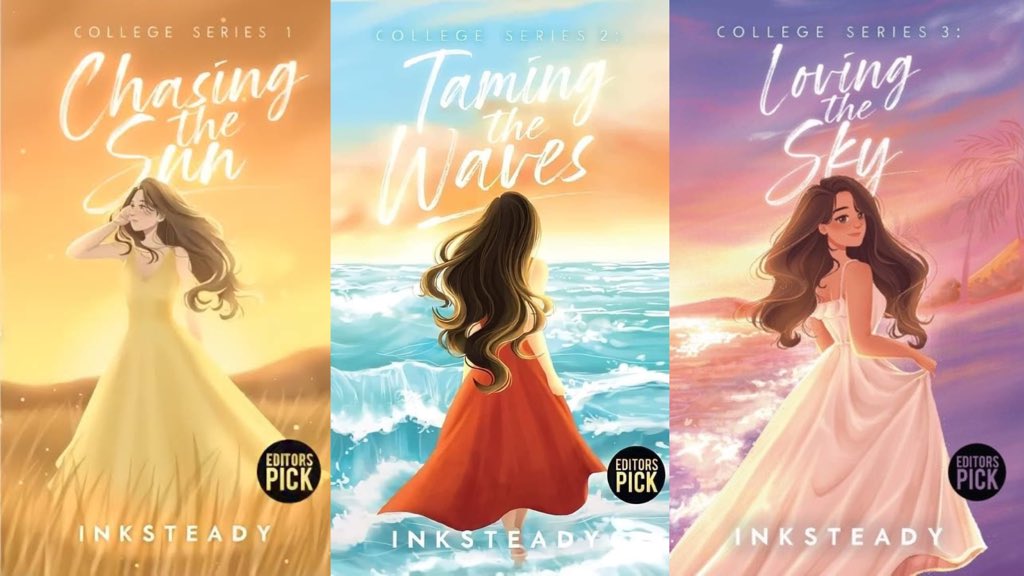 yoursolene's tweet photo. we have chased the sun, tamed the waves, &amp; finally, saw the book cover of loving the sky. college series by @inksteadywp 🤍 https://t.co/0llhmGRDTZ