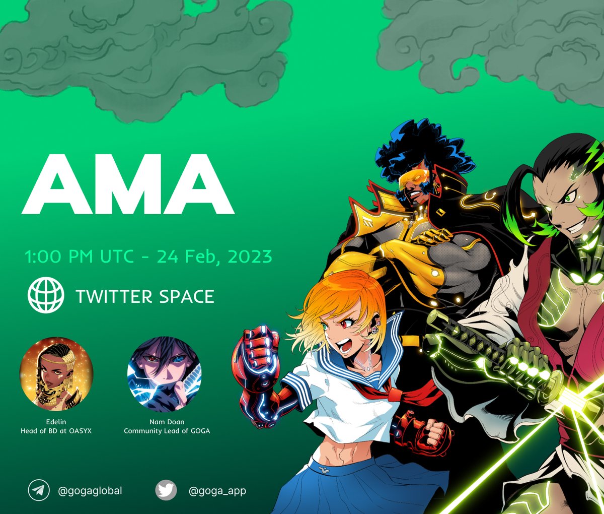 goga_app's tweet photo. 👏Special Twitter Spaces are incoming with the Head of BD at OASYX

🔎Join us today to find out more about 
“OasyX Genesis NFTs: a Royal Pass to Oasys’s ecosystem"

📌 Time: 1 PM UTC, 24 Feb
       Reward: 20 NFTs for lucky listeners

Venue: https://t.co/41y0klNn0X https://t.co/aoNS5dLPF9