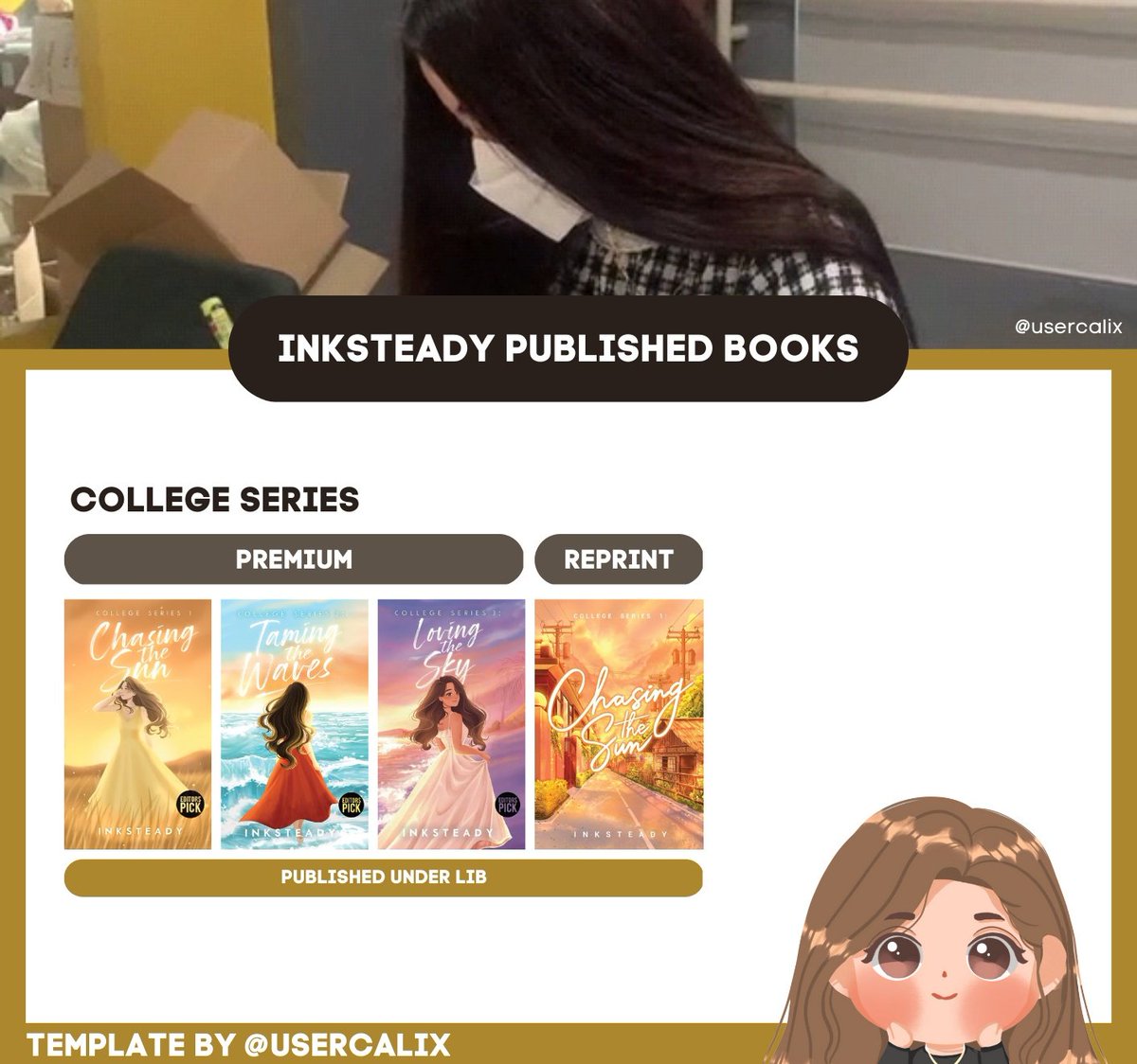usercalix's tweet photo. 📚 — inksteady's published books as of february 2023

t. #ChasINKtheSun #TamINKtheWaves #LovINKTheSky #CTSBookNewINKdition https://t.co/EP93ONErcU