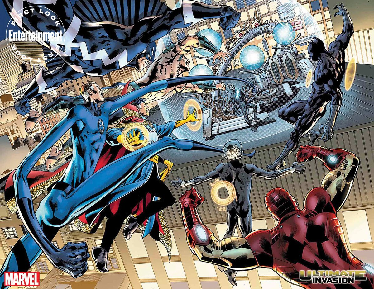 multversogeek's tweet image. 🚨Universo Ultimate está de volta?!
Marvel anunciou o título Ultimate Invasion, de Bryan Hitch e Jonathan Hickman, com The Maker e Miles Morales como protagonistas.
Temos também membros dos Illuminati presentes.
A HQ chega às bancas dos EUA em Junho.
Via @EW 

#UltimateInvasion