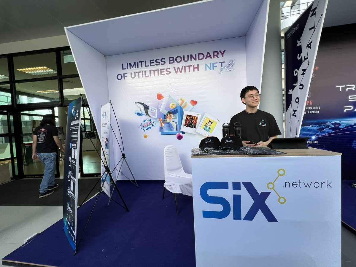 sweetiiznoo's tweet image. วู้ววว  @thesixnetwork booth at #BlockMountainCNX! Excited to learn more about NFT Gen2 and their innovative data layer. sixprotocol.com #SIXNetwork #SIXProtocol #NFTGen2