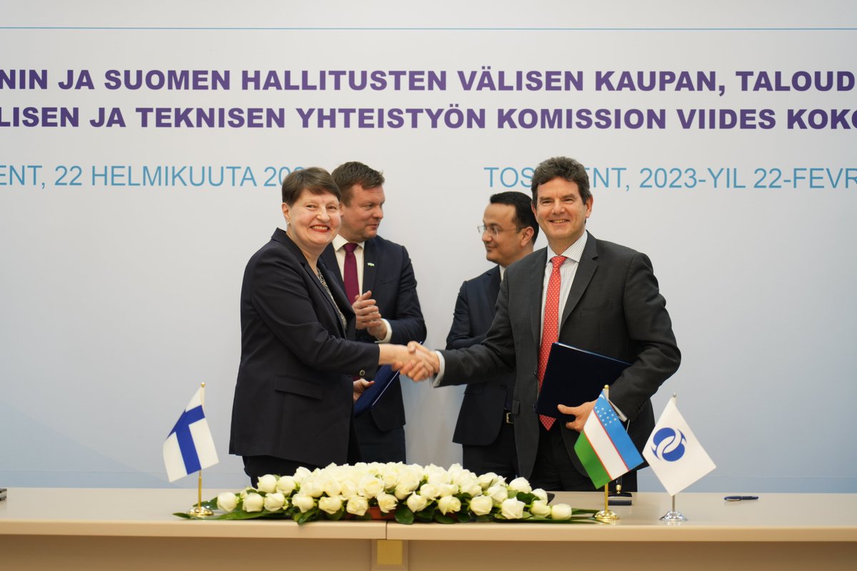Grateful to #Finland for contributing €3 mn to <a href="/EBRD/">The EBRD</a> managed Sustainable Infrastructure Fund. It will support #green &amp; sustainable project across #CentralAsia