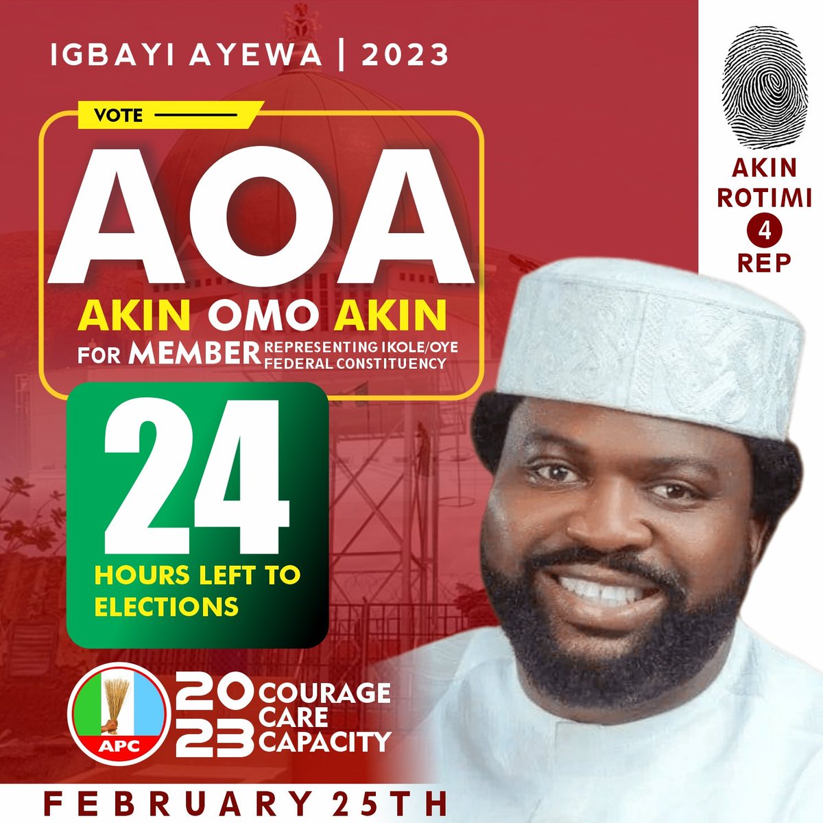 repakinrotimijr's tweet image. #24hoursleft 
CountDown 
💪LEGGO 

#APC 
#1daystogo 
#akinomoakin2023 
#ìgbàyí_áyẹwá 
#LeavingNoOneBehind