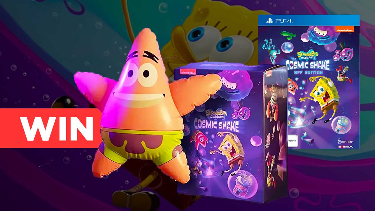 PressStartAU's tweet photo. WIN: SpongeBob SquarePants: The Cosmic Shake $400 BFF Edition On PS4 https://t.co/LxCgGIbJGK https://t.co/gEFnRXOC4q