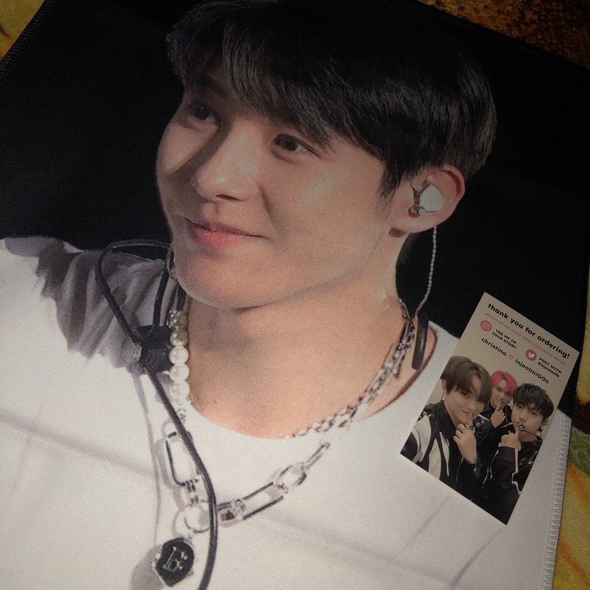 mydearinjun's tweet photo. #injeolmifb thank u christina @injeolmiGOs !! 💛 my goods got here safely🫶 https://t.co/gwnCv9ERKS