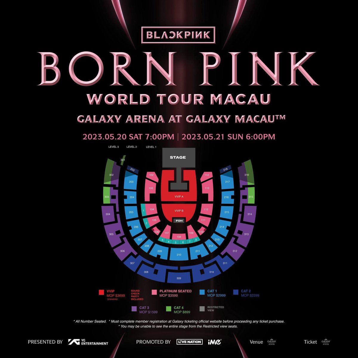 【<a href="/BLACKPINK/">BLACKPINKOFFICIAL</a> WORLD TOUR [BORN PINK] MACAU🖤💗】

BLACKPINK in Galaxy Macau‼️The wait is over! BLACKPINK is finally bringing their [BORN PINK] world tour to #GalaxyMacau and public ticket sale will begin on March 5 

#BLACKPINK #BORNPINK #BLACKPINK_WORLDTOUR