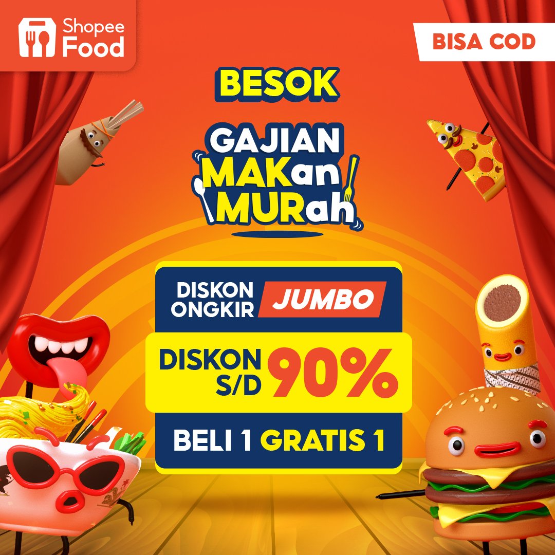 shopeefood_id's tweet photo. Sekalian, Mimin mau spill promo pas gajian biar kamu bisa makan enak plus hemat sekaligus!π Namanya #ShopeeFoodGajianMakMur
#ShopeeFood #ShopeeFoodID https://t.co/NZdCwEgSlc