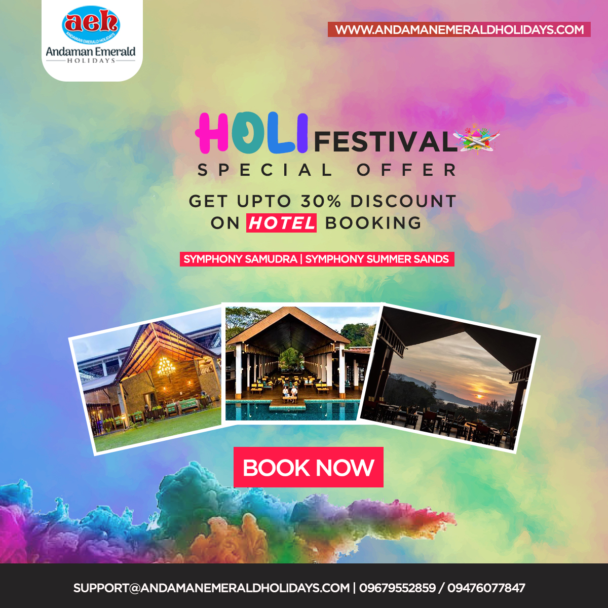 Great Festival Great Offer. Get upto 30% discount on Hotel Booking.
#b2b
#HotelBookings
#travelagent
#tourbooking
#andamanadventuretour
#AndamanTravelPackages