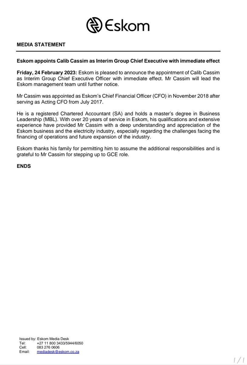 Eskom Hld SOC Ltd tweet media
