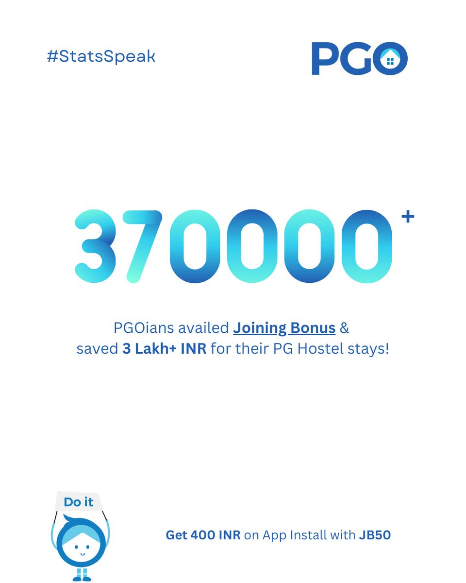 gopgoway's tweet photo. We know you save big with us! Cheers to everyone who's already taken advantage of our app's Joining Bonus. Keep saving! 🚀💰 #offerstats #savings #happyusers #hostellife #hostels #PayingGuest #stats https://t.co/f9snrQBPYx