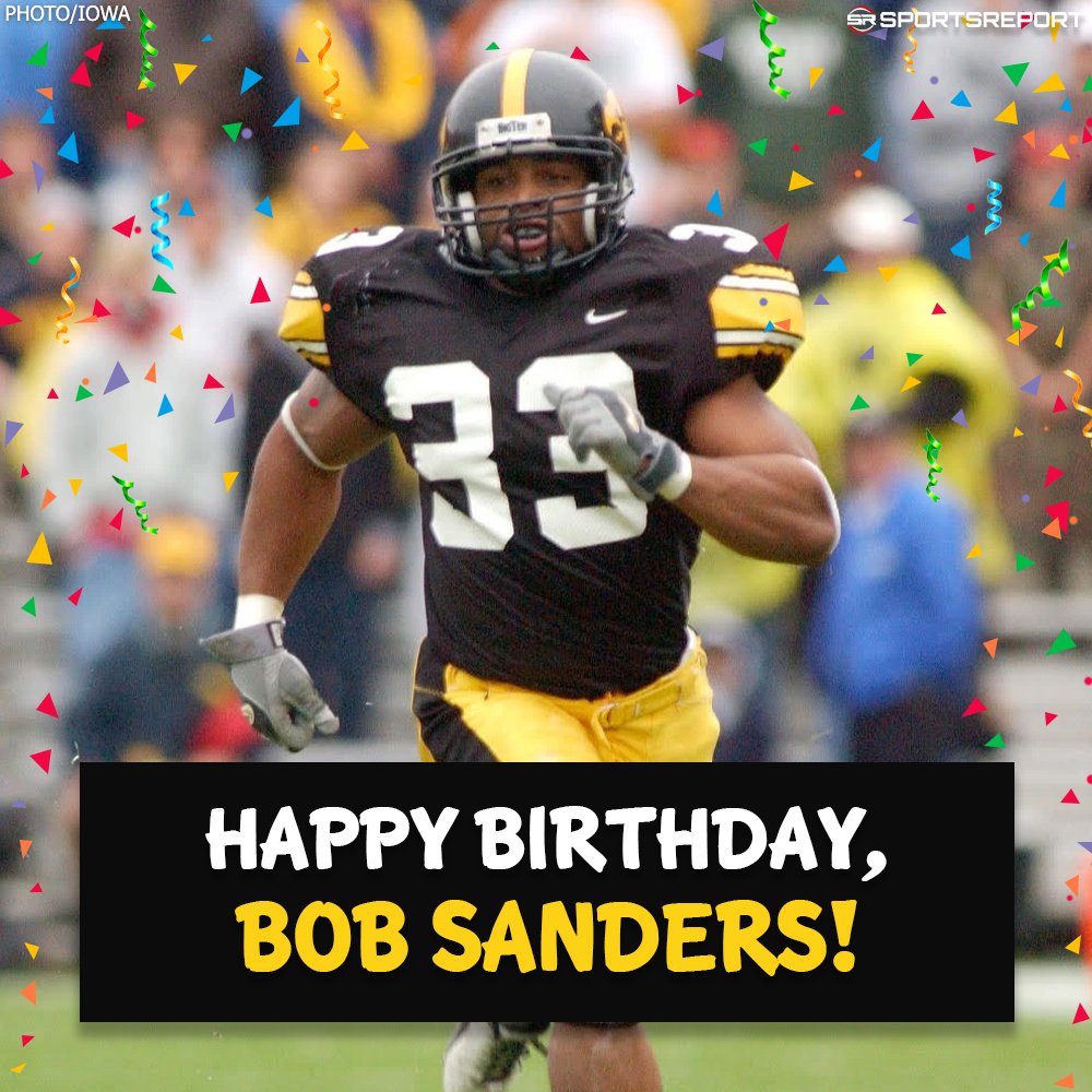 SRHawkeyes's tweet photo. Happy Birthday to #Hawkeyes great, "The Hitman" Bob Sanders! https://t.co/z9Mu6AofVk