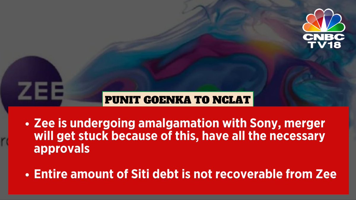 CNBCTV18Live's tweet photo. #ZeeIndusIndCase | 'Entire amount of #Siti #debt is not recoverable from #Zee,' says Punit Goenka to #NCLAT
#CourtCorner https://t.co/B2u3JW7RNQ