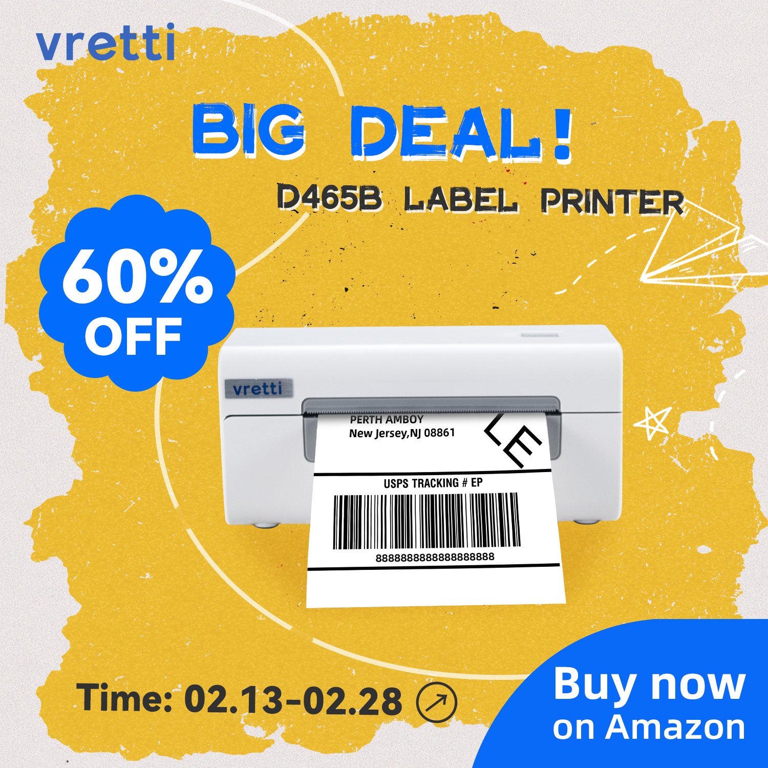 VRETTI Desktop 4x6 Shipping Label Printer