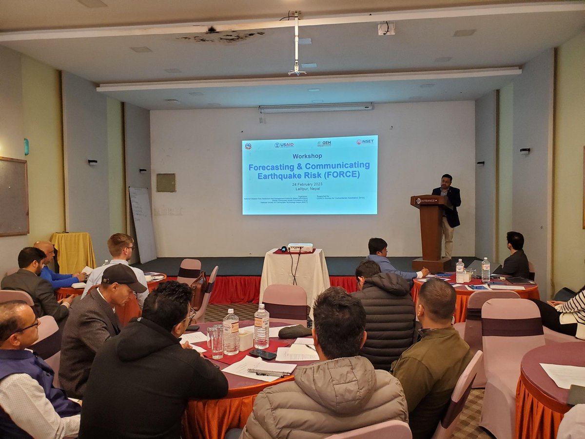 NSET - Nepal (@nsetnepal1) on Twitter photo Happening now: Workshop on Forecasting & Communicating Earthquake Risk (#FORCE) in Kathmandu, Nepal.
<a href="/USAIDSavesLives/">USAID's Bureau for Humanitarian Assistance</a>
<a href="/NDRRMA_Nepal/">NDRRMA</a>
@GEMwrld
<a href="/NSETNepal1/">NSET - Nepal</a> Happening now: Workshop on Forecasting & Communicating Earthquake Risk (#FORCE) in Kathmandu, Nepal.
<a href="/USAIDSavesLives/">USAID's Bureau for Humanitarian Assistance</a>
<a href="/NDRRMA_Nepal/">NDRRMA</a>
@GEMwrld
<a href="/NSETNepal1/">NSET - Nepal</a>