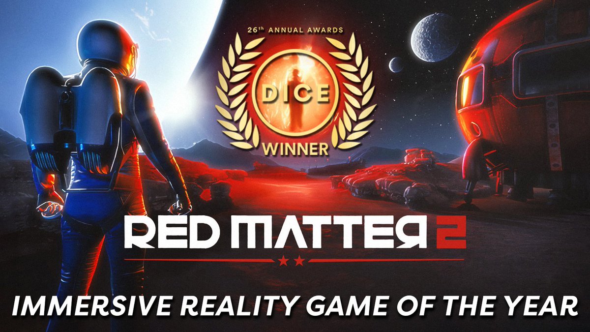 Official_AIAS's tweet image. Congratulations to Red Matter 2 for being our #DICEAwards Immersive Reality Game of the Year!
@Vertical_Robot