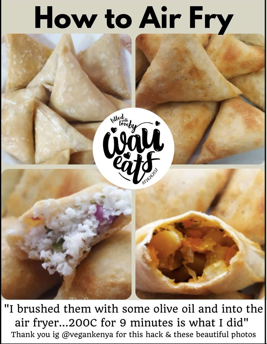 WauEats's tweet photo. For anyone struggling with how to air-fry samosas, here's a little tip from one of your customers https://t.co/HntzTU1NxG