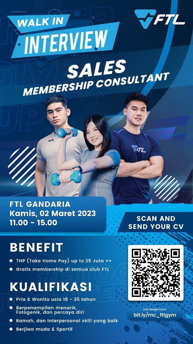 reusablecotton's tweet photo. @worksfess POSISI SALES GYM - FTL GYM https://t.co/YJ6atSqLim