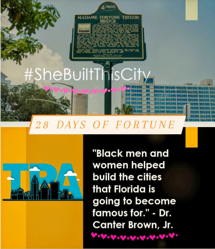 #28daysoffortune 
#madamefortunetaylor 
#shebuiltthiscity 
#historicalmarker 
#fortunestreettpa 
#FortuneTaylorBridge 
#shebridgedthegap 
#downtowntampa 
#westtampa 
#tampa 
#tampahistory 
#FloridaHistory 
#canterbrown