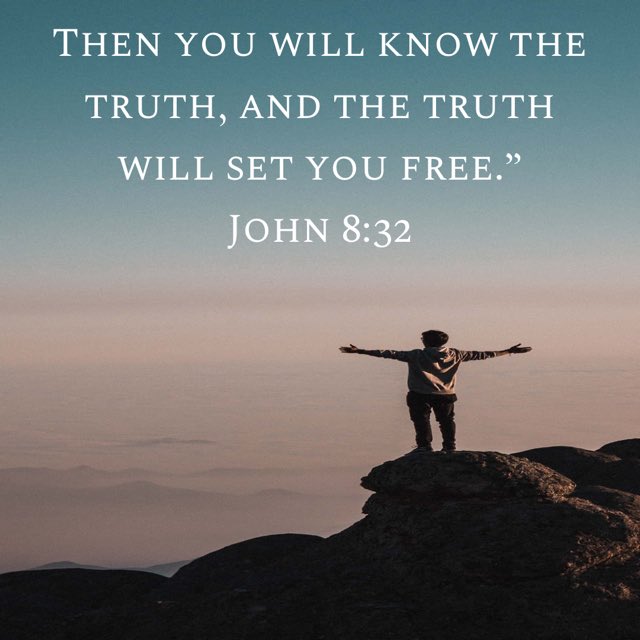 EricPel63232844's tweet photo. Then you will know the truth, and the truth will set you free.” John 8:32 #john832 #niv #newtestament #newtestamentverse #thenyouwillknowthetruthandthetruthwillsetyoufree #god #jesus #jesuschrist #jesuscalling #holyspirit #holybible #bible #bibleverse #bibleverseoftheday https://t.co/TZcyENUFxu