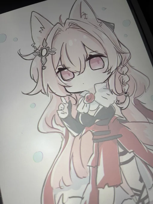 さぎょん最近のらくがきは下描き1発で溜まりとか切れを無くすくらいだから清書が楽ちん…尚塗りは 
