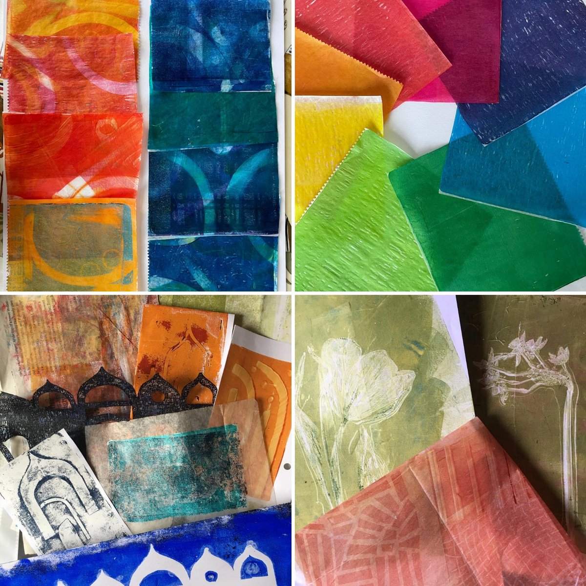Phoenix artists Lynne Butt and Linda Walsh both have collage on their minds and have been having fun with gelli plates.

Lynne's signature bright colours and Linda's favourite ogee shape characterise each artist's work.

#gelliplate #gelliprint #collagepaper #colourful #ogee