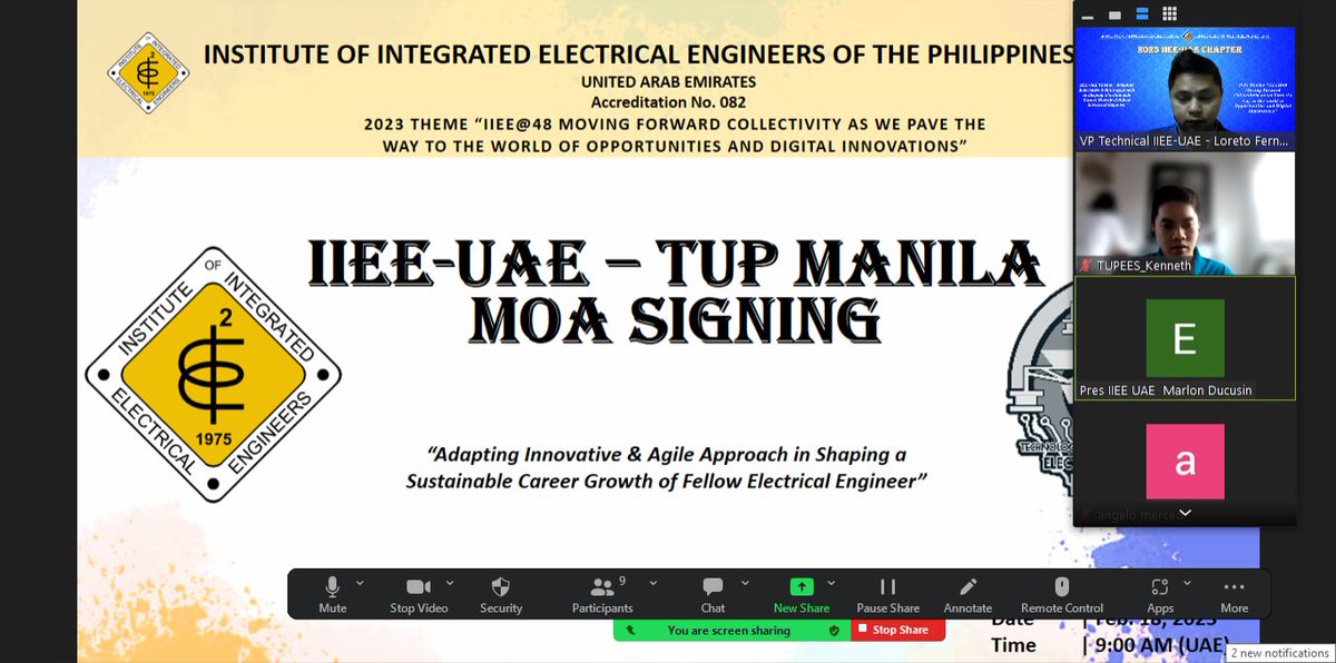 TupeesManila's tweet photo. 𝐇𝐄𝐀𝐃𝐒 𝐔𝐏 𝐄𝐄-𝐘𝐎𝐔𝐓𝐇!

Look as the TUP-EES signed a Memorandum of Agreement (MOA) with the IIEE-UAE Chapter last February 18, 2023. 

MOA is a document between two parties to work cooperatively on an agreed project. https://t.co/lbJ2MUctfP