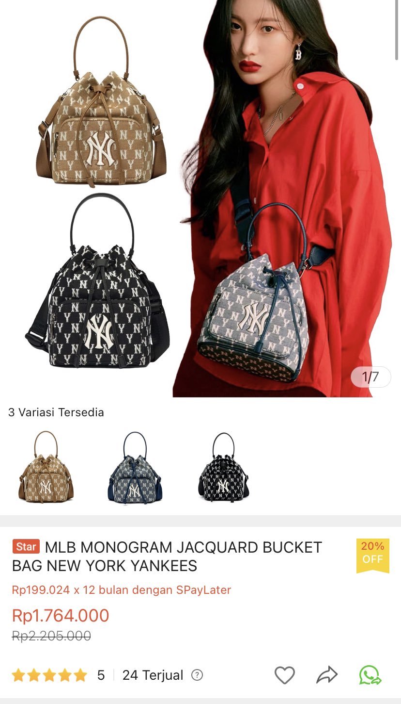 PO Mlb Common Monogram Jacquard Hobo Bag / Bucket Bag