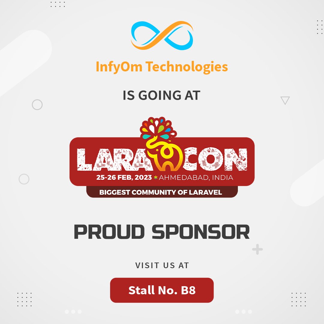 infyom's tweet image. Finally @LaraconIN is happening tomorrow with 1200+ attendees. The biggest Laracon ever.

@infyom is ready with lot of #contest and #prices. Visit us at Stall No. B8. The first-ever #LaraconIN is going to be amazing.

See you all at Laracon India 2023.

#laravel #php #infyom