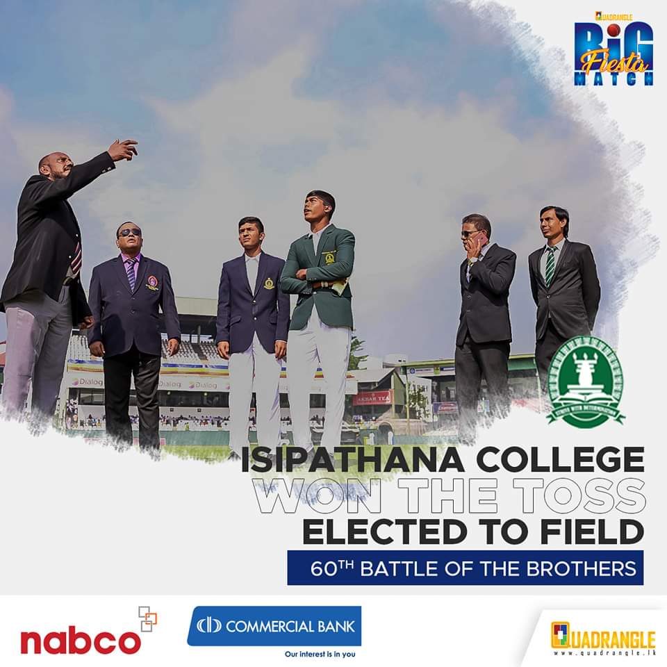 Isipathana College skipper Naveen Kanishka won the toss and elected to field first at SSC against Thurstan College in the 60th Battle of the Brothers. Stay tuned for more updates, on <a href="/YES101SriLanka/">YES 101</a>
#bigmatchfiesta #schoolscricket #bigmatch #thurstanites #isipathanians #thescore