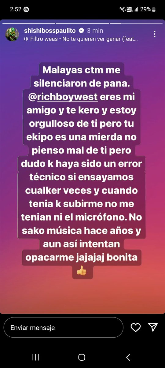 fulisesg's tweet photo. Sale chismesito gente 😯😯
Pablito tiraera de una rey.
#polima #FestivalVina2023 https://t.co/CBwlXrAQxy