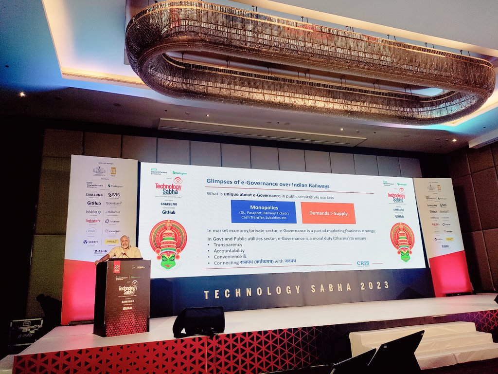 prabh_at's tweet photo. Brilliant presentation in #TechnologySabha of #IndianExpress at Kochi by Sh. DK Singh, MD, CRIS, The man behind Technology reforms in Indian Railways. #IndianRailways https://t.co/87Y02HZG7L