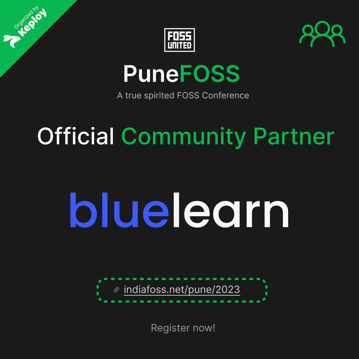 punefoss's tweet photo. Say hello to our latest community partner @bluelearn🎉

Together, we're building a stronger and more inclusive tech community that empowers everyone to succeed. 🚀

Register now! 👇
https://t.co/kAeCxveOJd

@FOSSUnited @Keployio
#bluelearn #Pune #FOSS #opensource #PuneFOSS https://t.co/0OfrRyGzYl