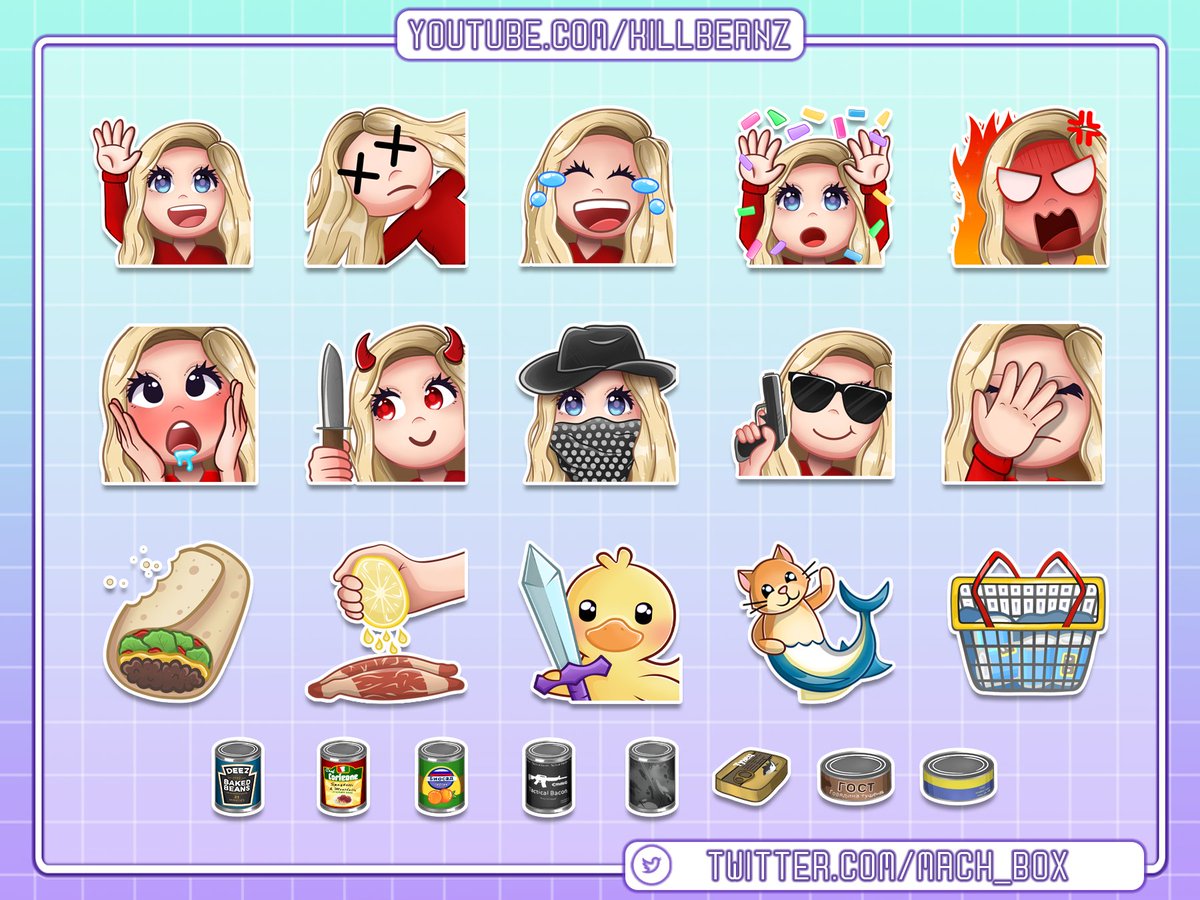 MatchhBox's tweet image. A few more emotes added to the @Killbeanz1 collection 💜
Thanks again for being lovely as always !