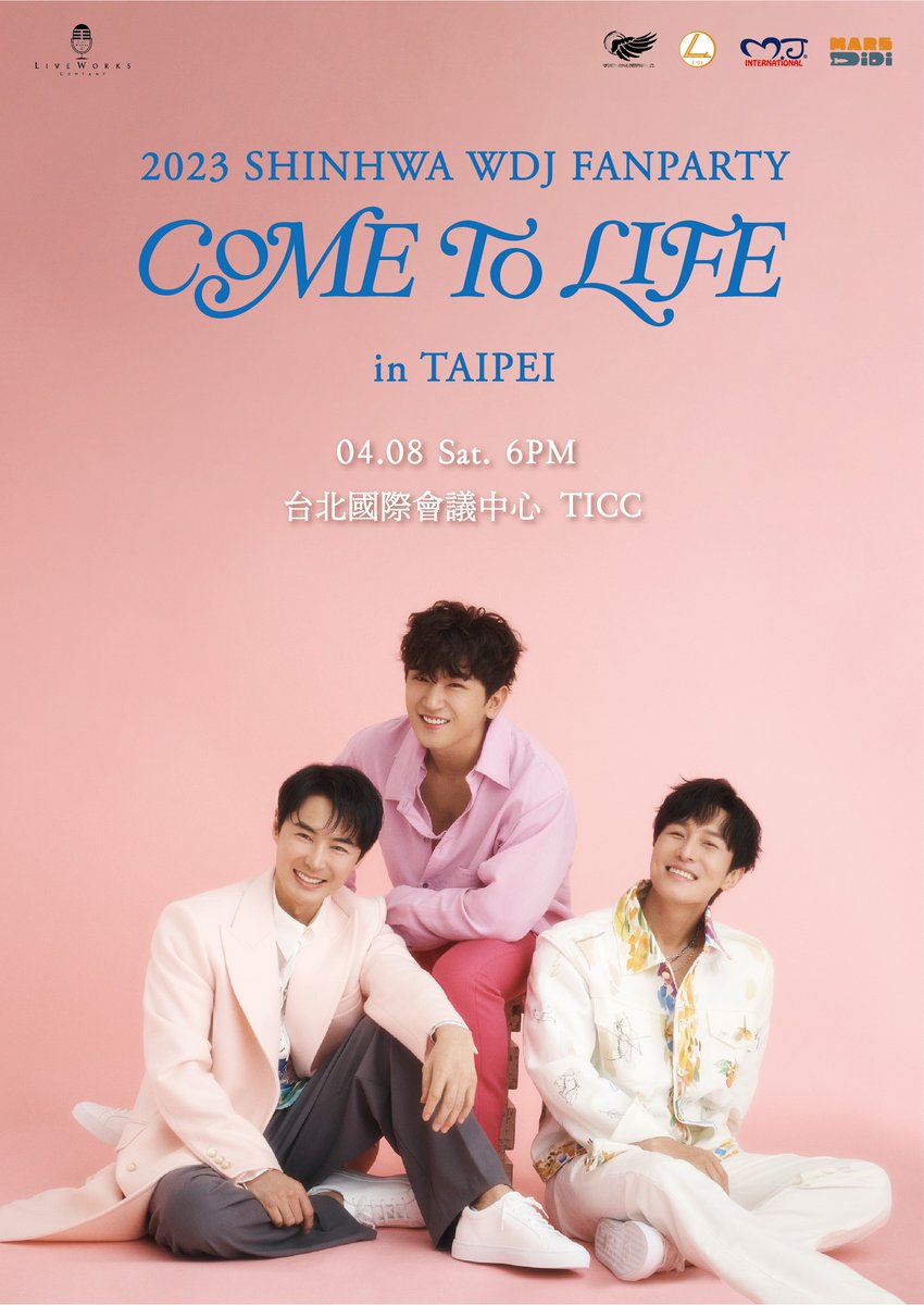 abc_taipei's tweet photo. 2023 SHINHWA WDJ FANPARTY COME TO LIFE in TAIPEI

日程：2023年4月8日(六)18:00
会場：台北國際會議中心 (TICC)
発売：3月18日(土) 日本時間12:11
主催：
https://t.co/zKOwqfdc9m https://t.co/lwDP9r73MI