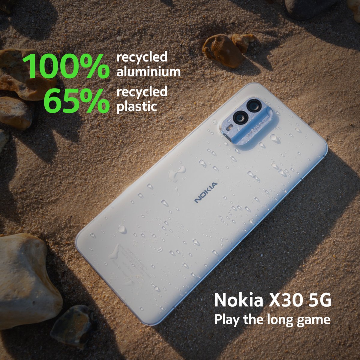 Built using recycled material, the all new Nokia X30 5G is as conscious about the environment as you are.

#NokiaX305G #PlayTheLongGame