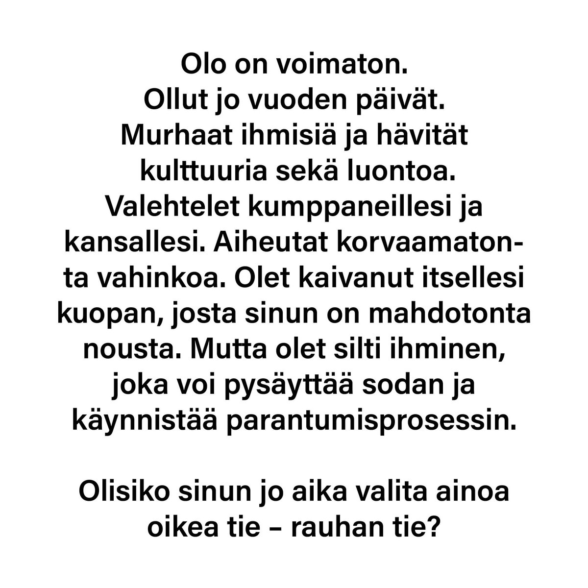 Saatana. Nyt riittää.