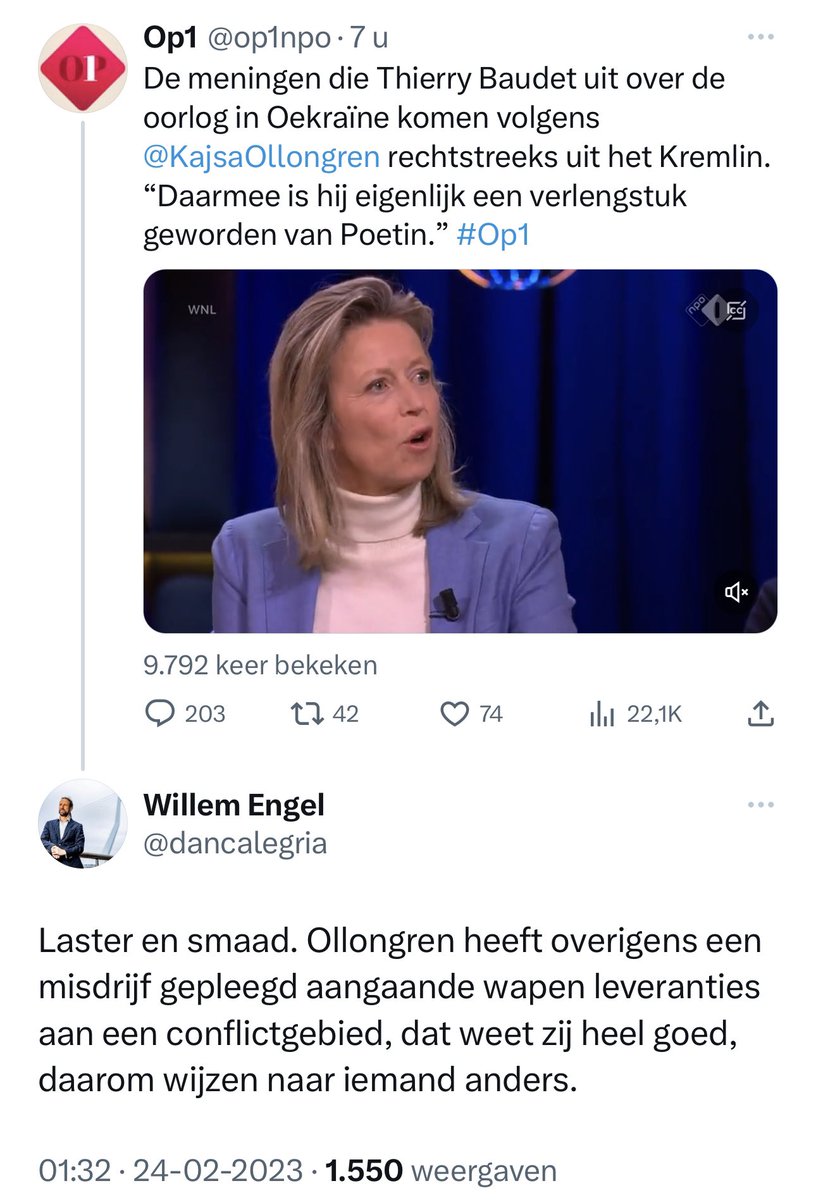 NDikkeboom's tweet photo. ‘Laster, smaad en een misdrijf’. Onnozele Willem kruipt voor Thierry en Poetin.
#stopwillemengel #loopjongen #sneu https://t.co/JEMhm8fcg2