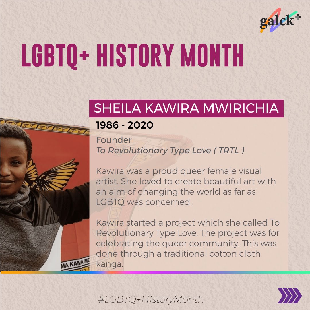 Kawira, a dedicated LGBTQ+ rights defender, used her creativity to advocate for the rights of both sexual and gender minorities; she channeled her advocacy efforts through use of art.

#LGBTQ+HistoryMonth