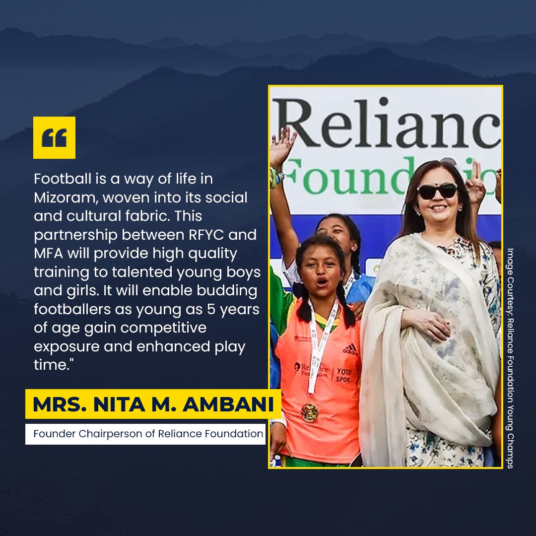 The Reliance Foundation Young Champs (RFYC) Naupang League is off to a great start in Mizoram.

Reliance Foundation, the CSR arm of Reliance Industries Ltd (RIL) and Mizoram Football Association joined hands to kick off this grassroots initiative aiming to develop the local (1/3)