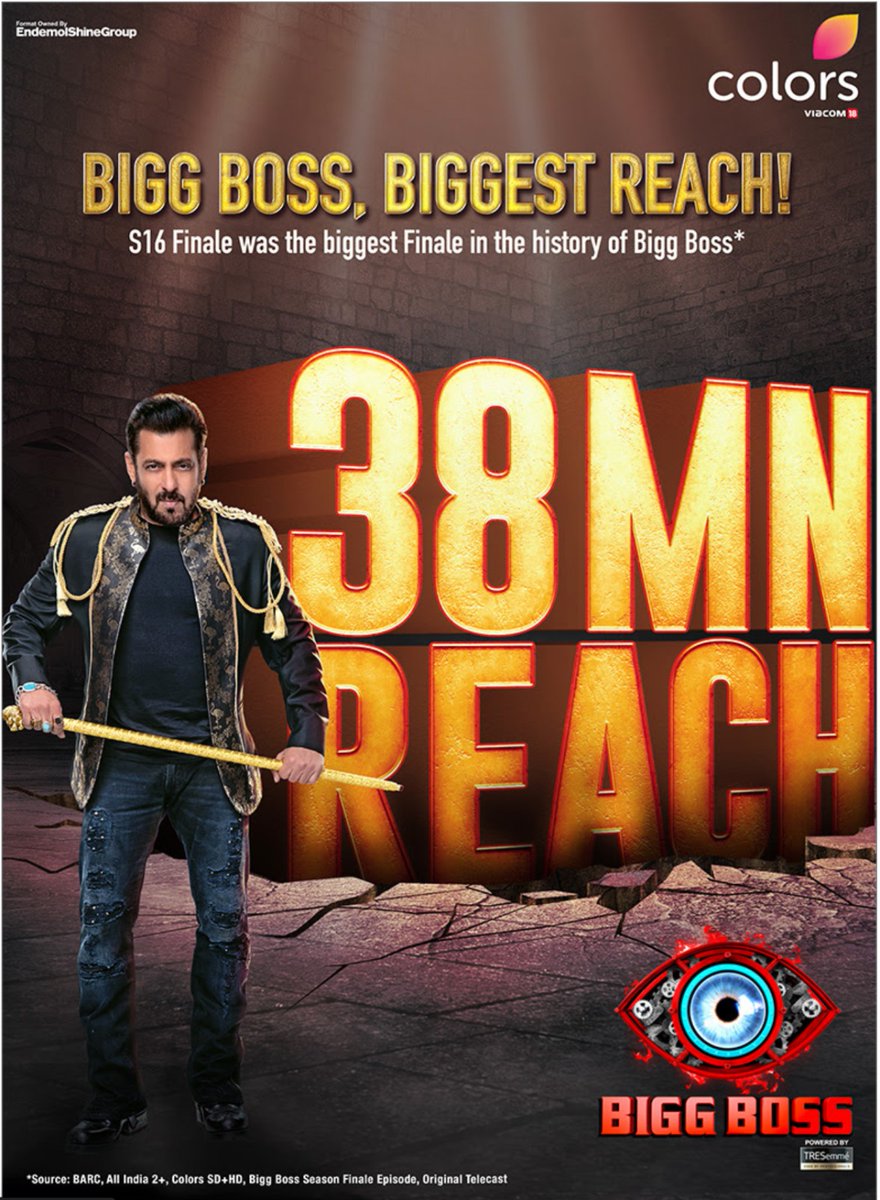 EndemolShineIND's tweet photo. Now that's how you do a finale!
The #BiggBoss16 season finale reached a whopping 38 Million viewers.
@NegiR @ColorsTV @justvoot @BeingSalmanKhan https://t.co/ujJU7bWAZh