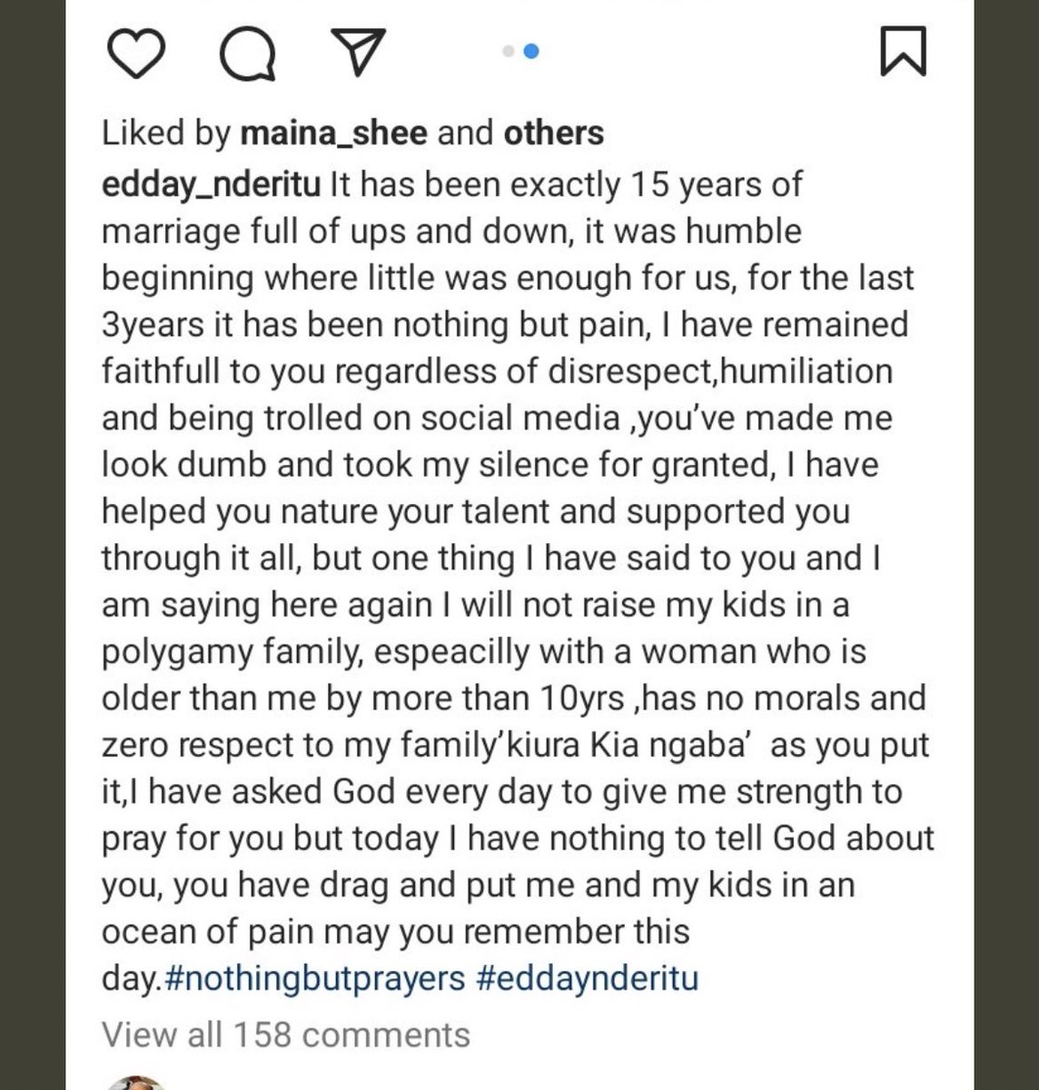 GideonKibicho1's tweet photo. Samido's wife Eddy Nderitu officially breaks up with the musician. #samido Karen Nyamu https://t.co/5tsuN2Abdq