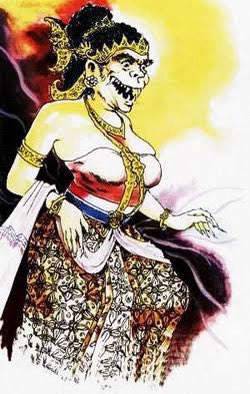 Dulu ada perempuan bernama Sarpakanaka. Dia mengadukan Laksmana pd Rahwana. “Kak, aku digoda oleh Laksmana, karena aku menolak, ia melukai hidungku”, katanya.

Rahwanapun terbang ke hutan Dandaka utk menuntut balas. Di ujung kisah, Hanoman menindih Rahwana dgn Gunung Muliawan.