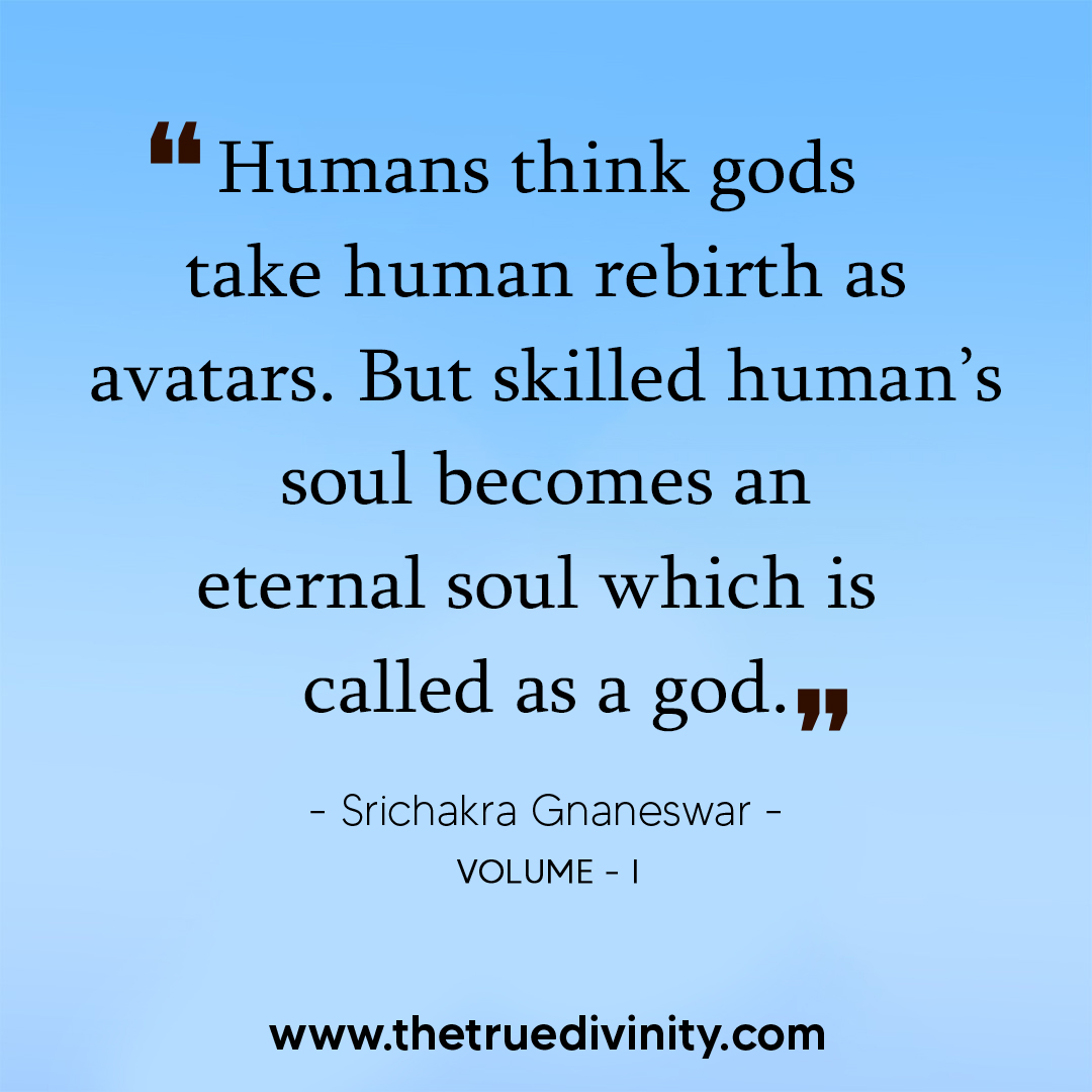 srignaneswar's tweet photo. "Humans think gods take human rebirth as avatars. But skilled human’s soul becomes an eternal soul which is called as a god" - @srignaneswar  
.
.
.

#thetruedivinity #quotes #quotesoftheday #quotesforlife #quotestoliveby #spirituality #meditation #yoga #FridayMotivation https://t.co/0yc7qNCm9n