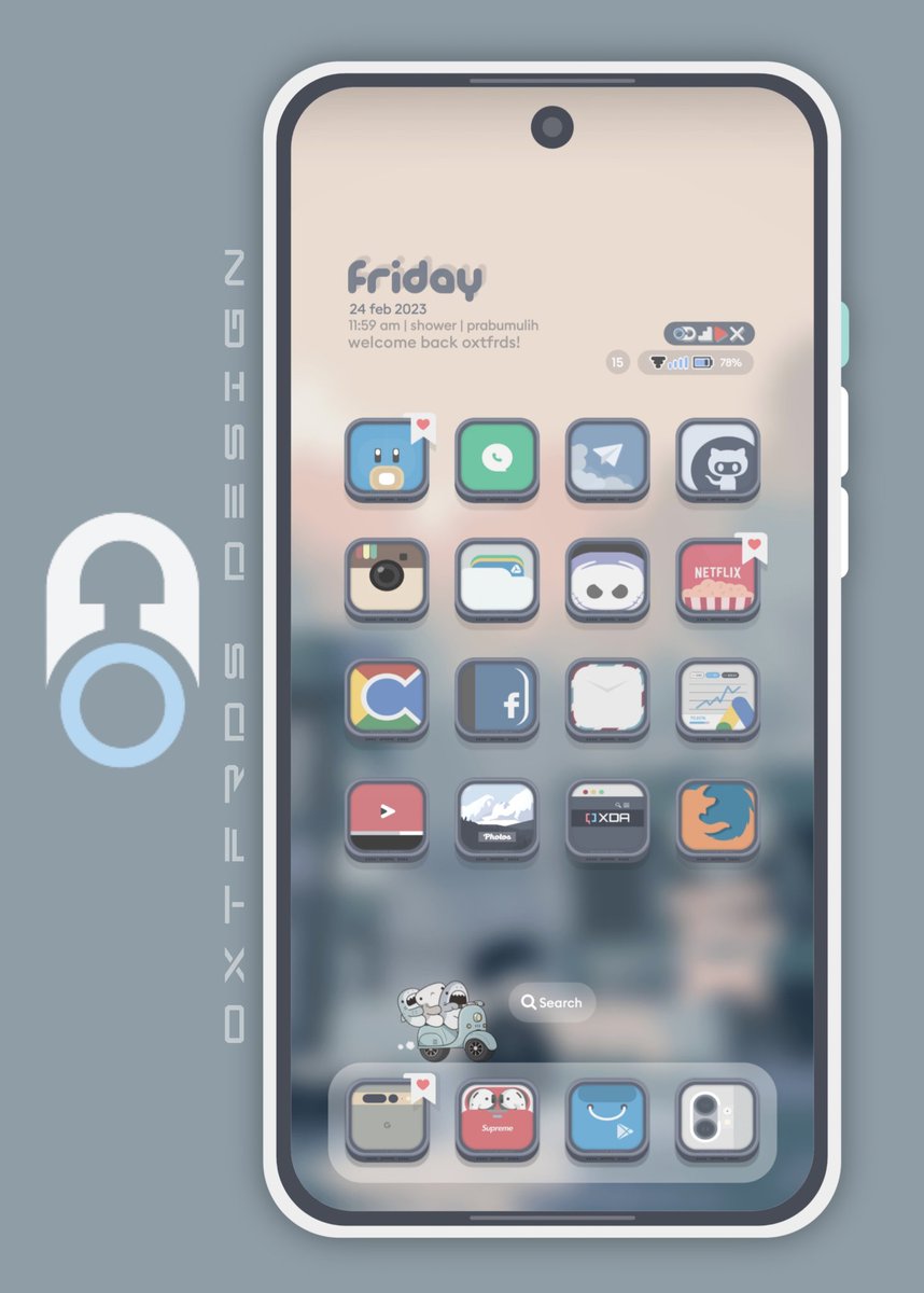 My homescreen today 😀
I try my best 🤣

Always #WithNova
Nova Launcher Prime @NovaLauncher 
@Kwgtwidget by me
Vaness Rawon Icon by me.
Walls on @Pinterest edited by me.

#aahomescreens @AndroidAuth