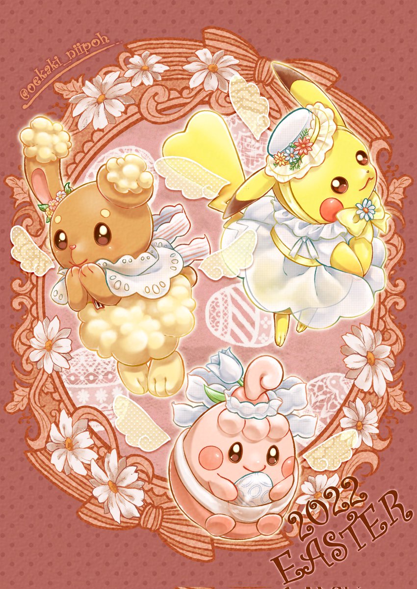 oekaki_niipoh's tweet image. 今年のイースターグッズ、発表されましたね！！
イラストもぬいぐるみもとっても可愛らしくて、今年のデザインも描けたら良いなと思います🥰

そして去年途中だったイースターイラストを仕上げました！！💖
pixivにはイースター当日に黄色verの差分と一緒に投稿します✨
#Easter  #Easter2022 #pokemon