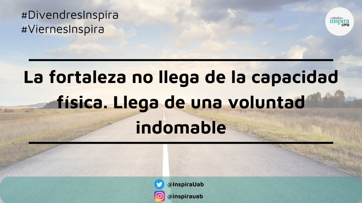 💚"La fortaleza no llega de la capacidad física. Llega de una voluntad indomable"💚

🗣️Mahatma Gandhi

#DivendresInspira
#ViernesInspira